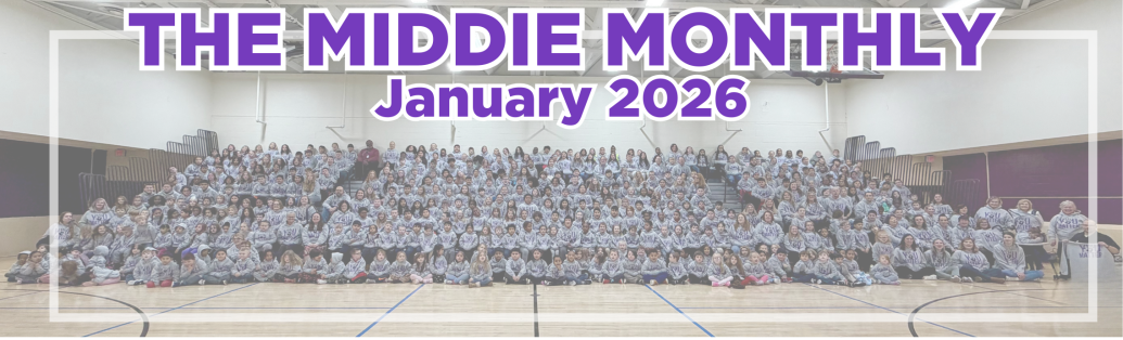 photo at Amanda Elementary with K-6 students sitting in the bleachers at an assembly